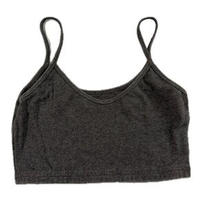 brandy melville charcoal grey cropped spaghetti strap tank